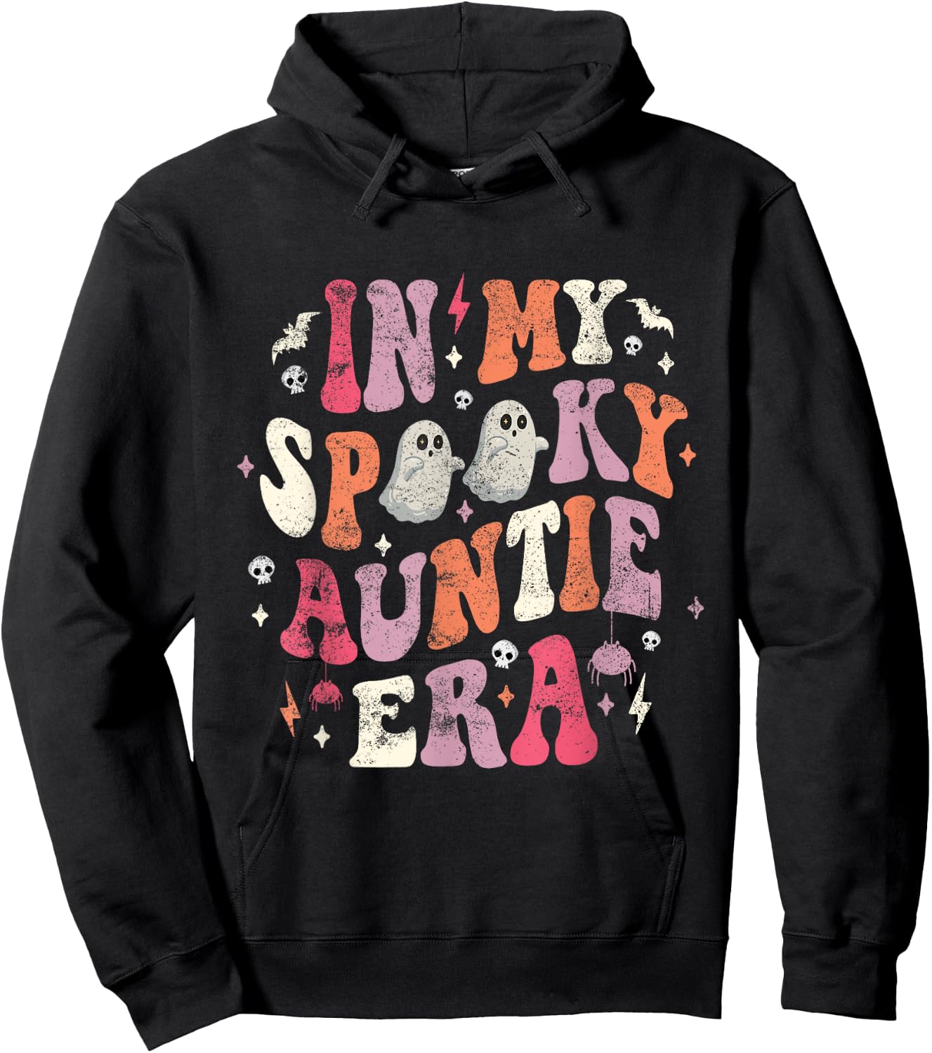 In My Spooky Auntie Era Funny Ghost Auntie Halloween Hoodie - Hoodie | Black