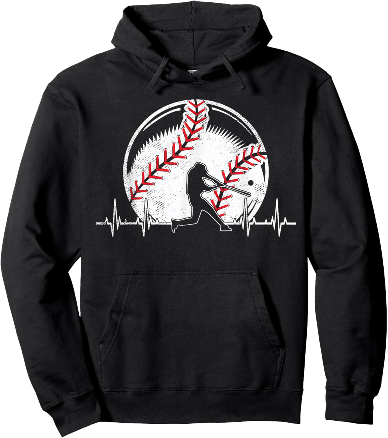 Baseball Heartbeat Gifts For Boys Who Love Baseball Hoodie - Hoodie | Black