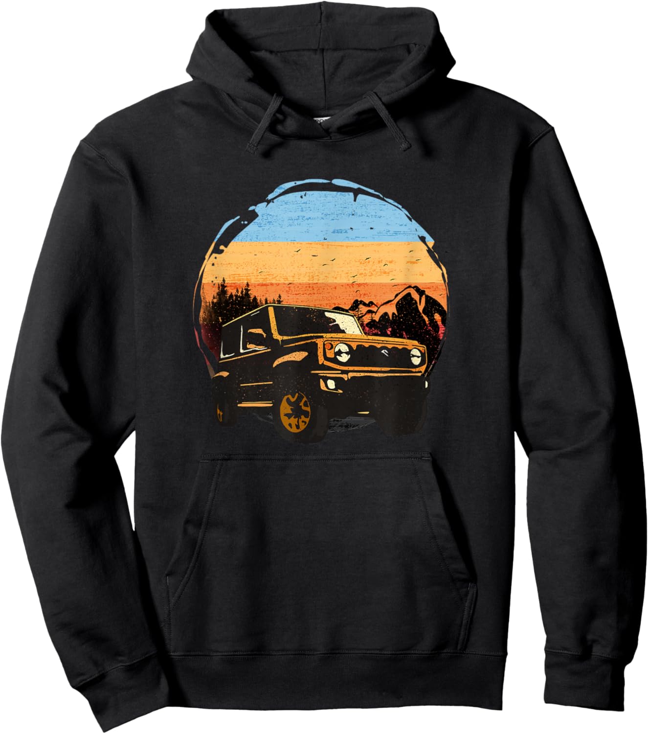 Retro-Vintage-Stil passend für Jimny GJ JB74 Fans Offroad Hoodie - Hoodie | Black