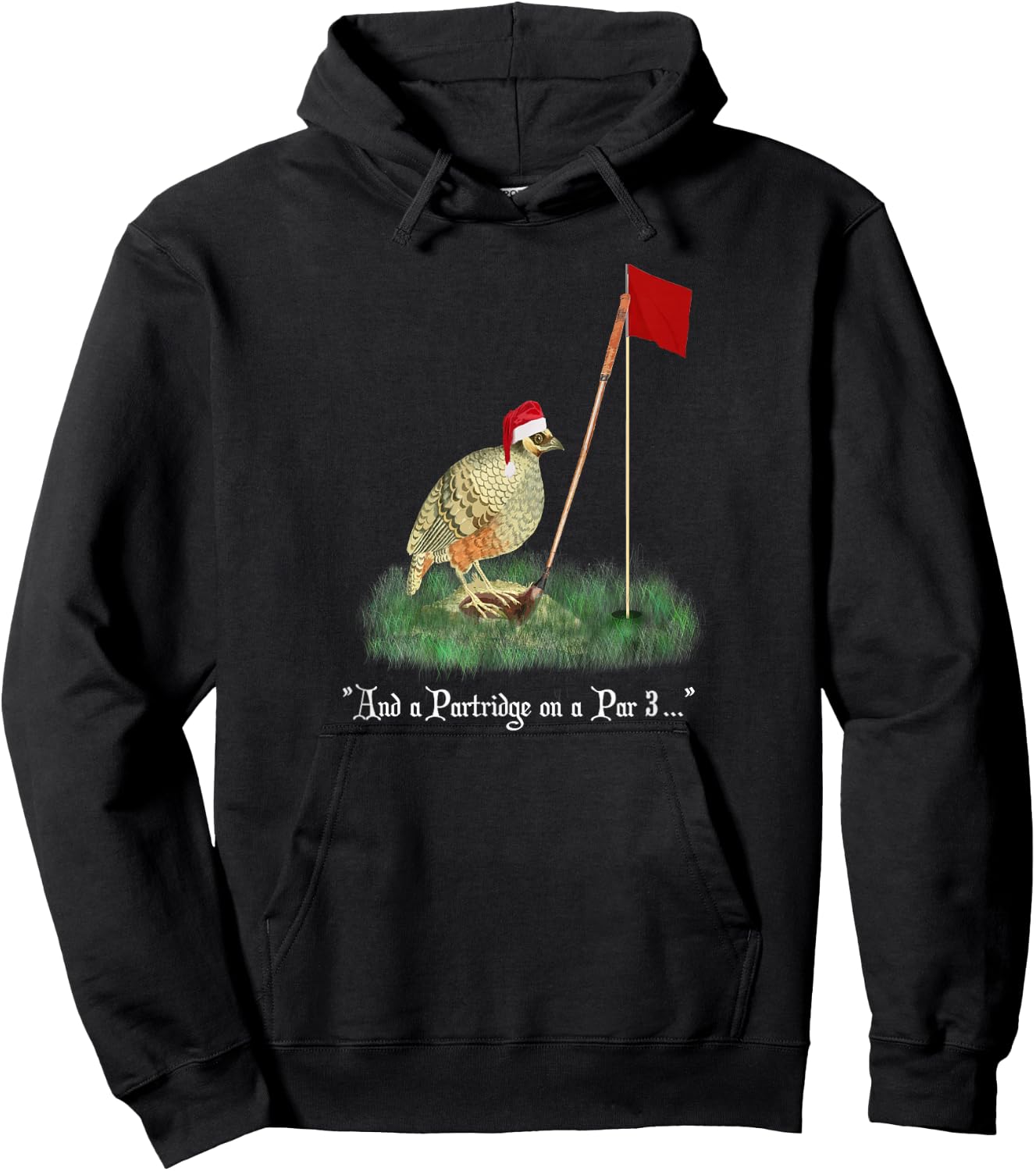 Funny Golf Lovers Partridge On A Par 3 Christmas Song Parody Hoodie - Hoodie | Black