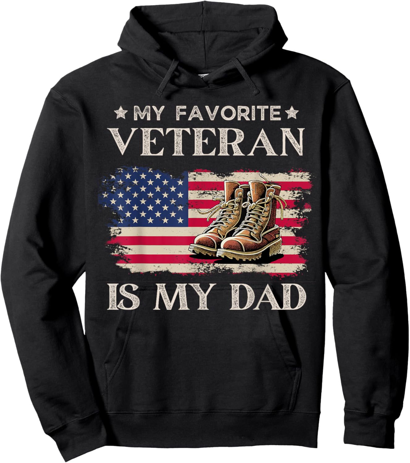 American Flag Thank you Patriotic Veteran Family Kids -Adults Retro - Black, Small - Short Sleeve - - Military Father's Day Hoodie - Hoodie | Black