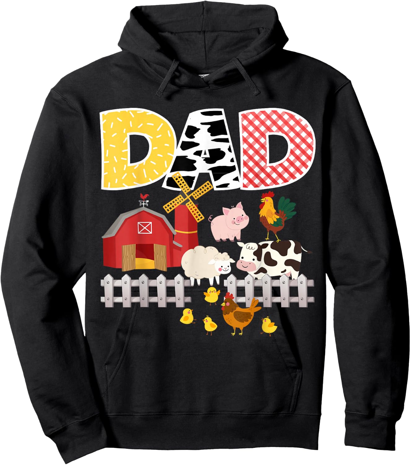Dad Birthday Boy Farm Animal Farming Farmer Family B-Day Hoodie - Hoodie | Black