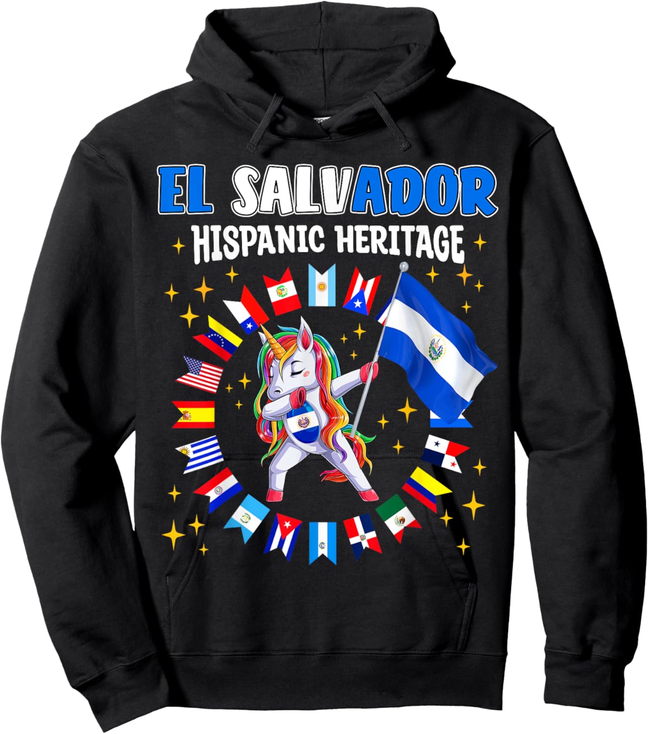 Hispanic Heritage Month El Salvador kids boys girls toddler Hoodie - Hoodie | Black
