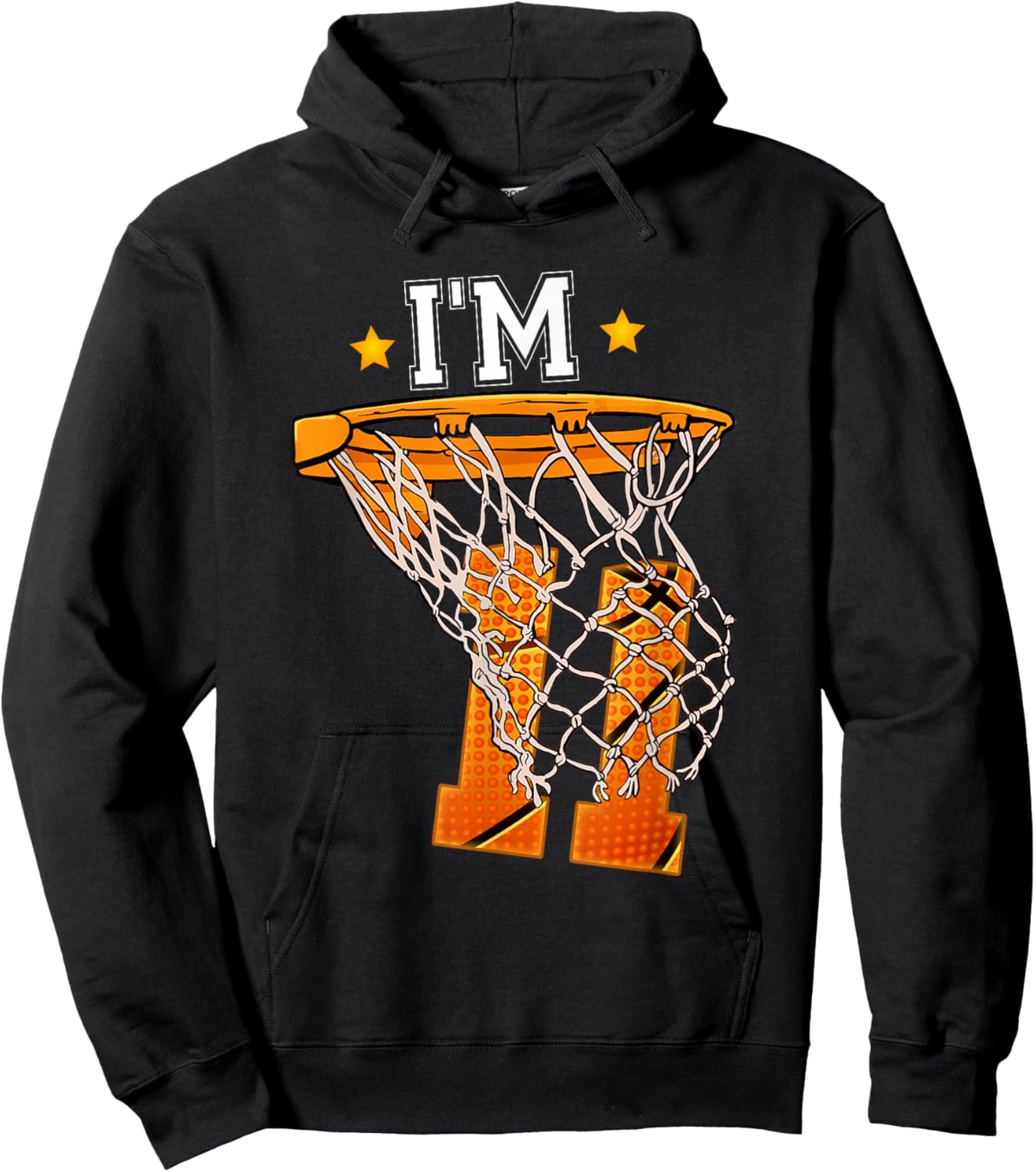 11th Birthday Basketball Shirt I'm 11 Boy Girl 11th Birthday Hoodie - Hoodie | Black