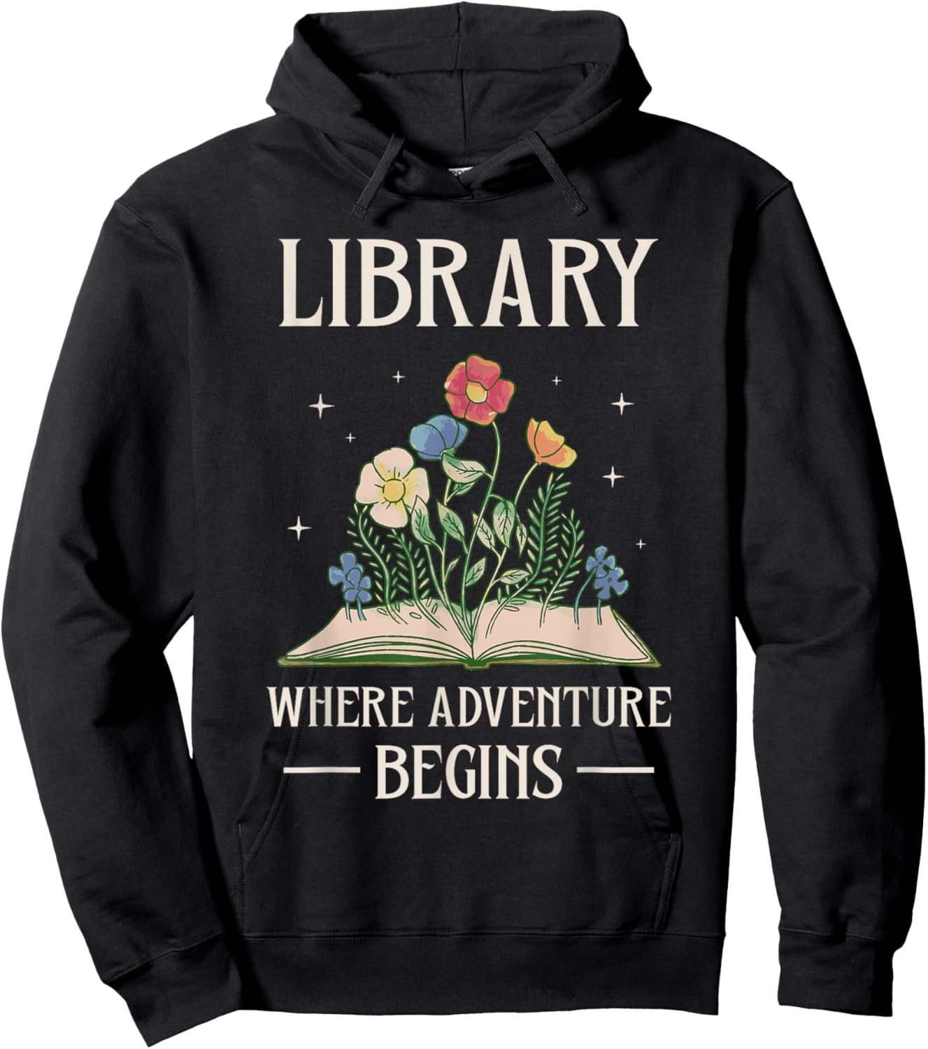 Bibliothek Wo Das Abenteuer Beginnt Librarian Books Hoodie - Hoodie | Black