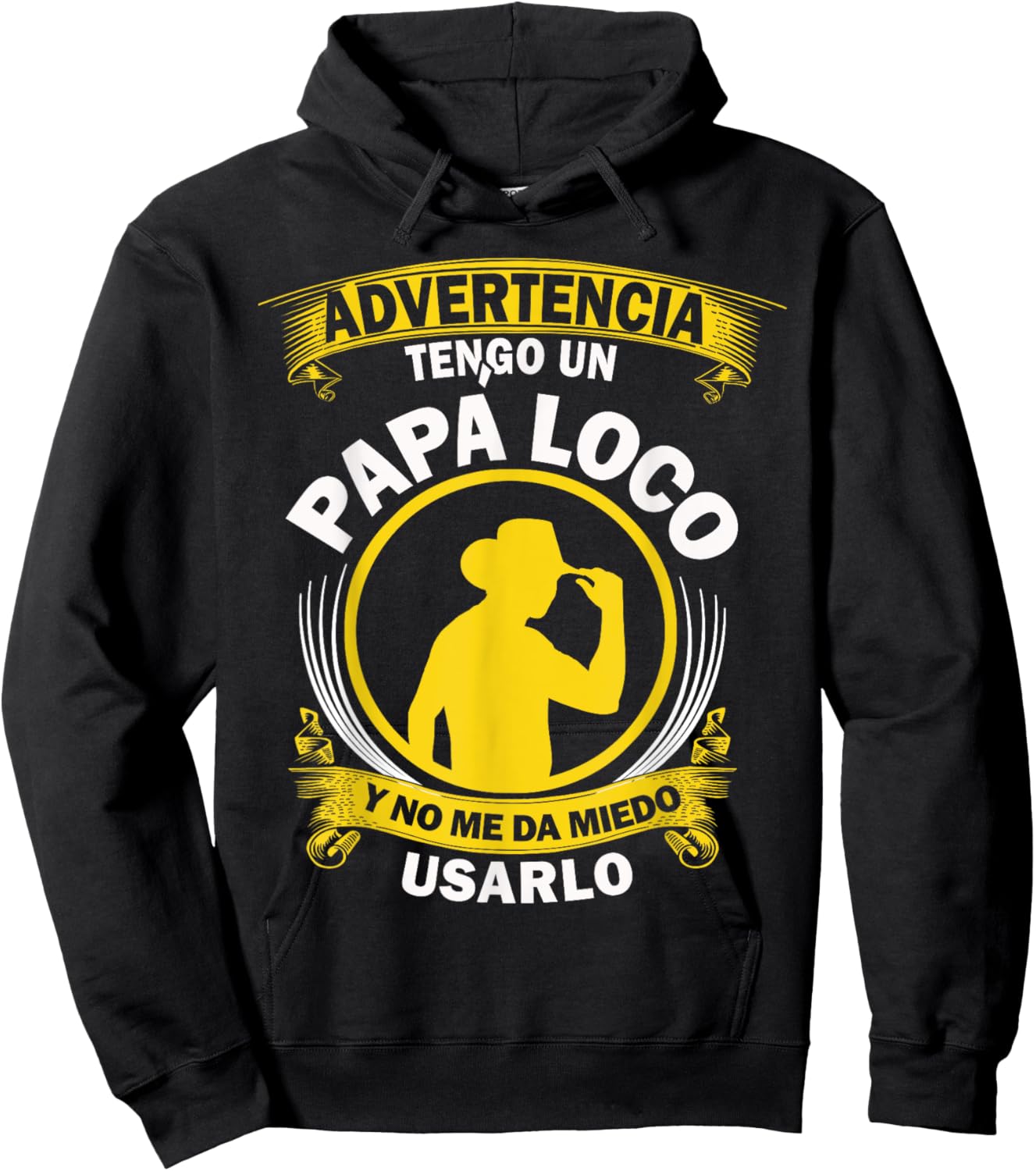 Tengo un Papa loco y no me da miedo usarlo Funny Spanish Hoodie - Hoodie | Black