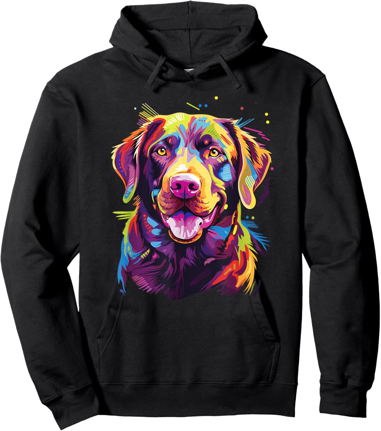 Watercolor Colorful Chesapeake Bay Retriever Dog Hoodie - Hoodie | Black