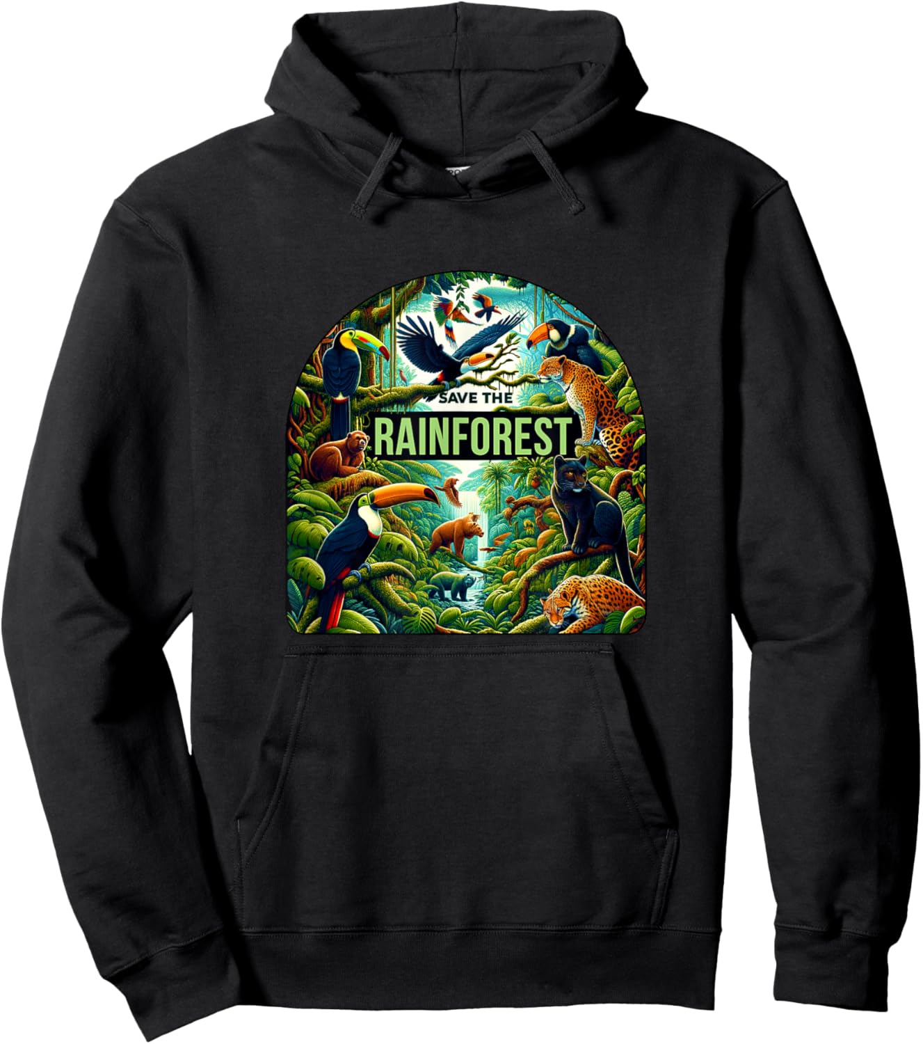 Save The Rainforest - Protect Wildlife Eco Conservation Hoodie - Hoodie | Black