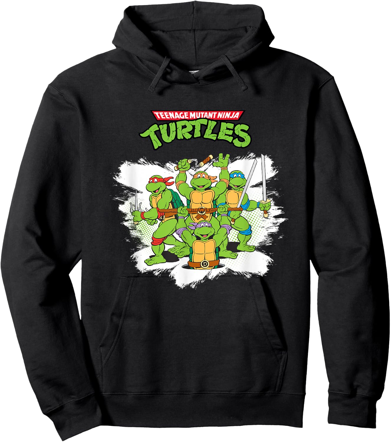 Mademark x Teenage Mutant Ninja Turtles - Original Teenage Mutant Ninja Turtles Classic Retro Logo Hoodie - Hoodie | Black