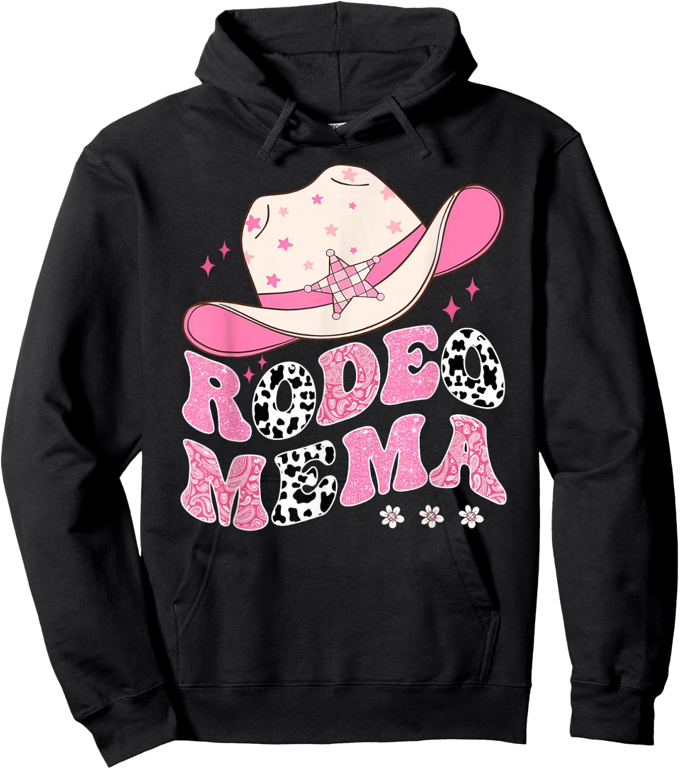 Rodeo Mema Pink CowGirl 1St Birthday Family Matching Hoodie - Hoodie | Black