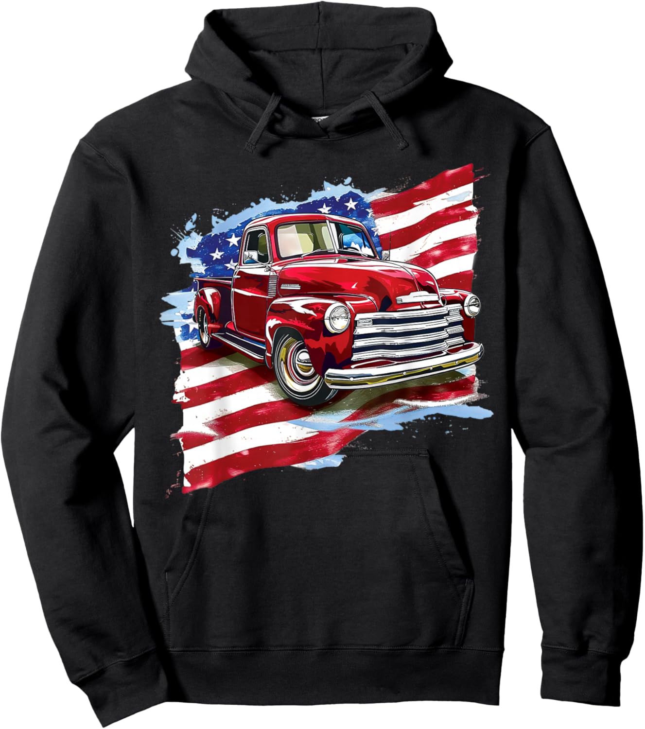 Vintage Pick Up Truck Hoodie - Hoodie | Black