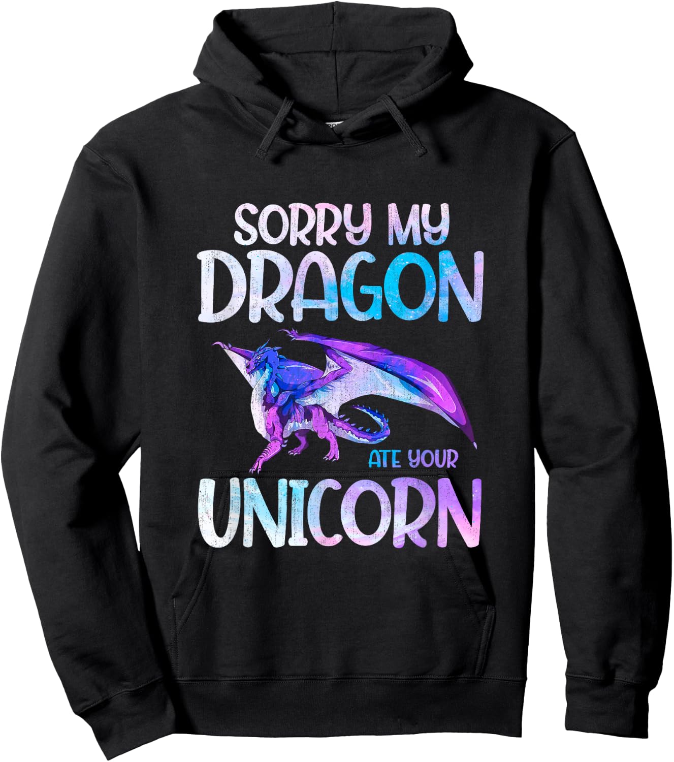 Sorry My Dragon Ate Your Unicorn Dragon Hoodie - Hoodie | Black