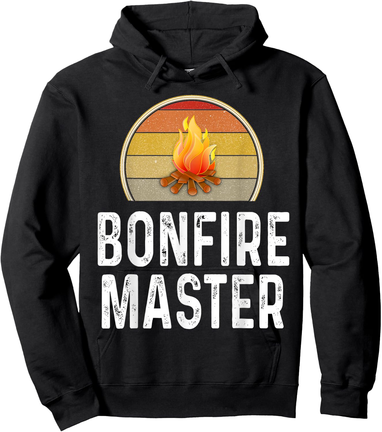 Funny Bonfire Master Drunk Camping Campfire Outdoor Retro Hoodie - Hoodie | Black