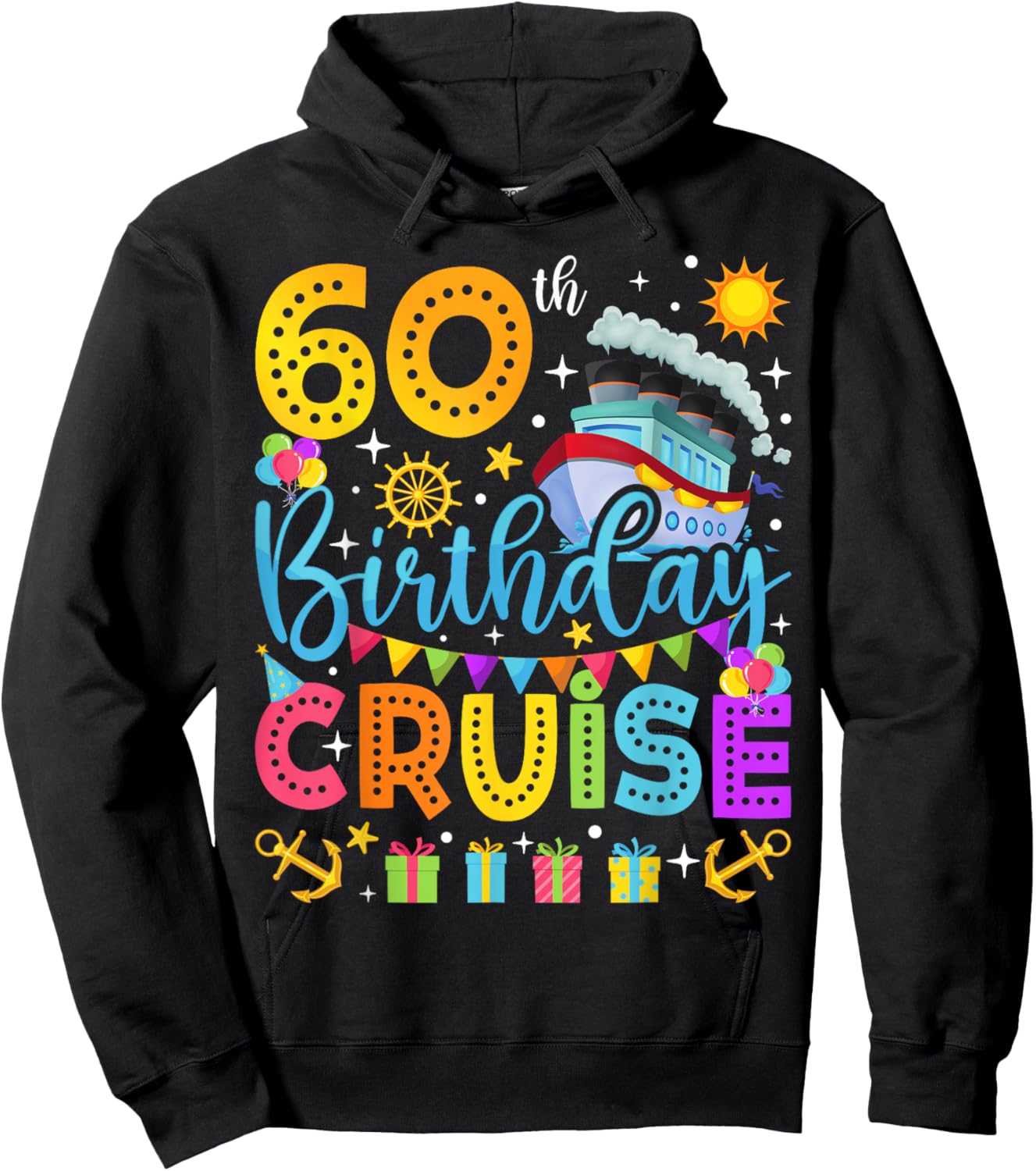 60th Birthday Cruise Cruising Lover 60 Years Old Bday Party Hoodie - Hoodie | Black