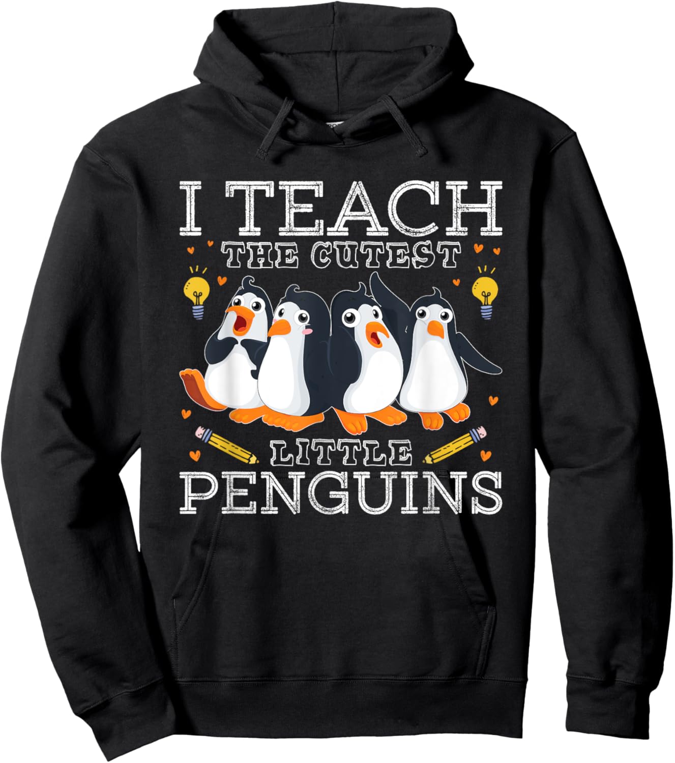 I Teach The Cutest Little Penguins Cute School Teacher Hoodie - Hoodie | Black