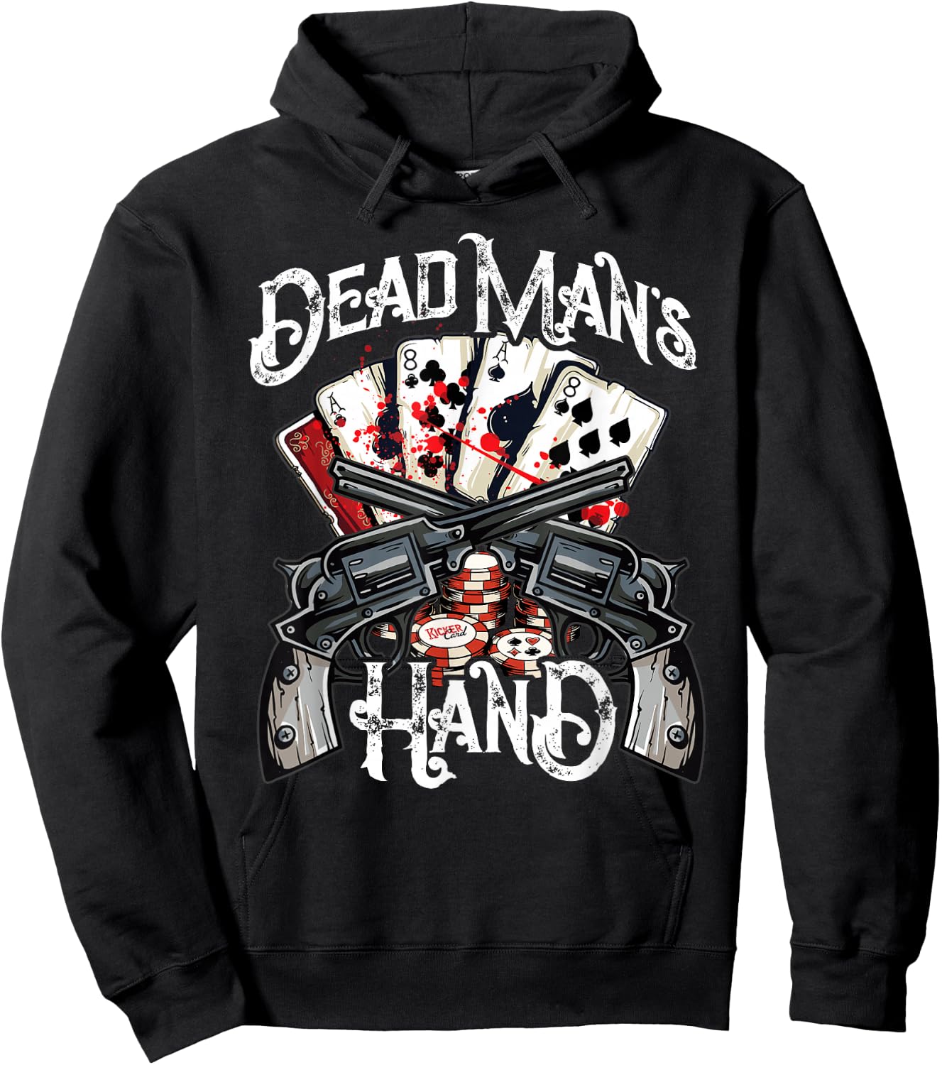 Dead Man's Hand, Aces & Eights Poker Player Hoodie - Hoodie | Black