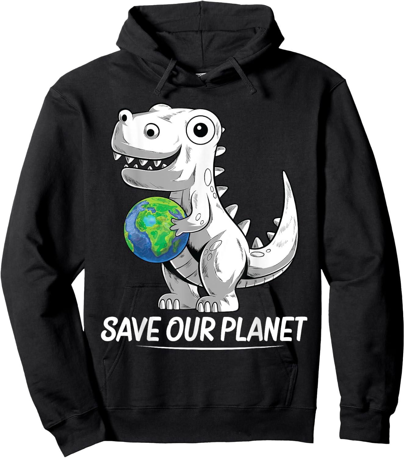 Save our Planet Earth Day 2021 Trex Environment kidsToddler Hoodie - Hoodie | Black
