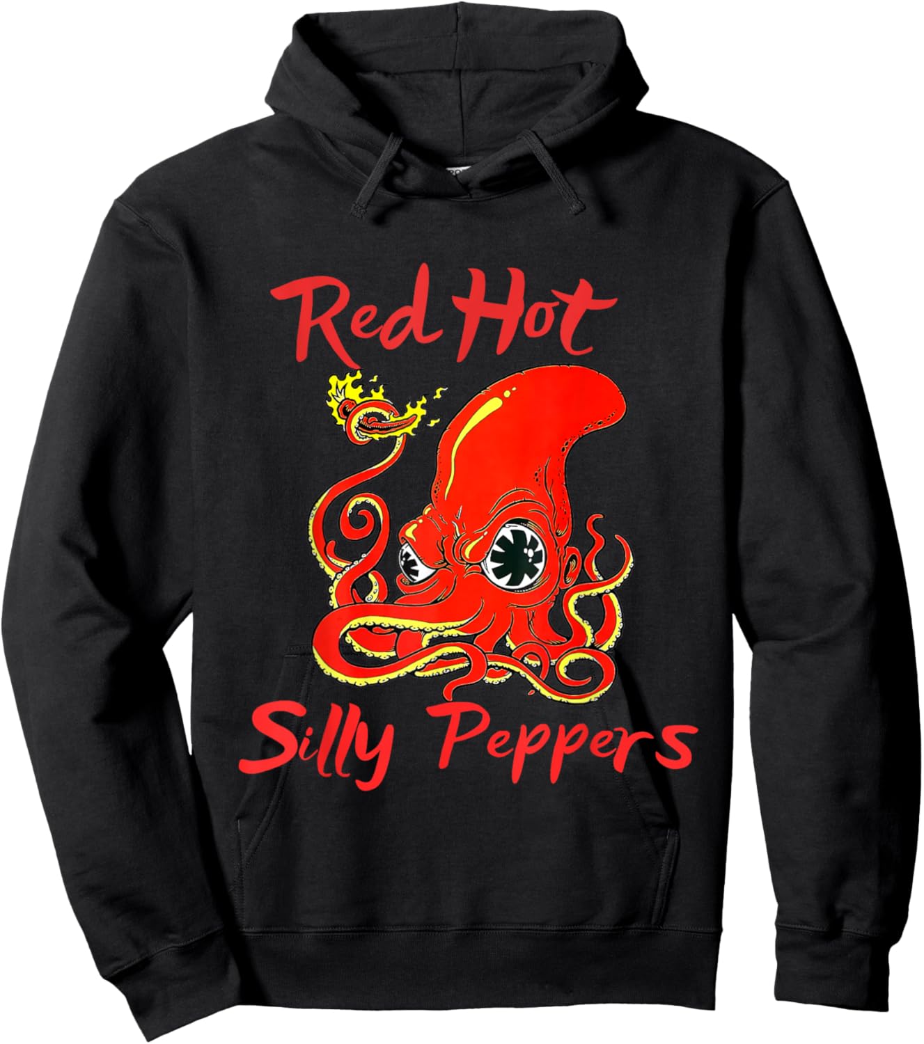 Octopus Chilli Red Hot Silly Peppers Funny Hoodie - Hoodie | Black