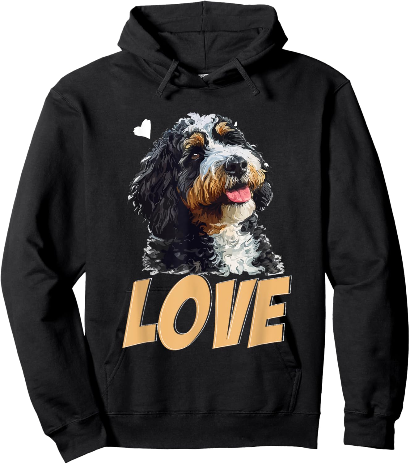 Bernedoodle Dog Breed Pet LOVE Men Women Girls Kids Hoodie - Hoodie | Black