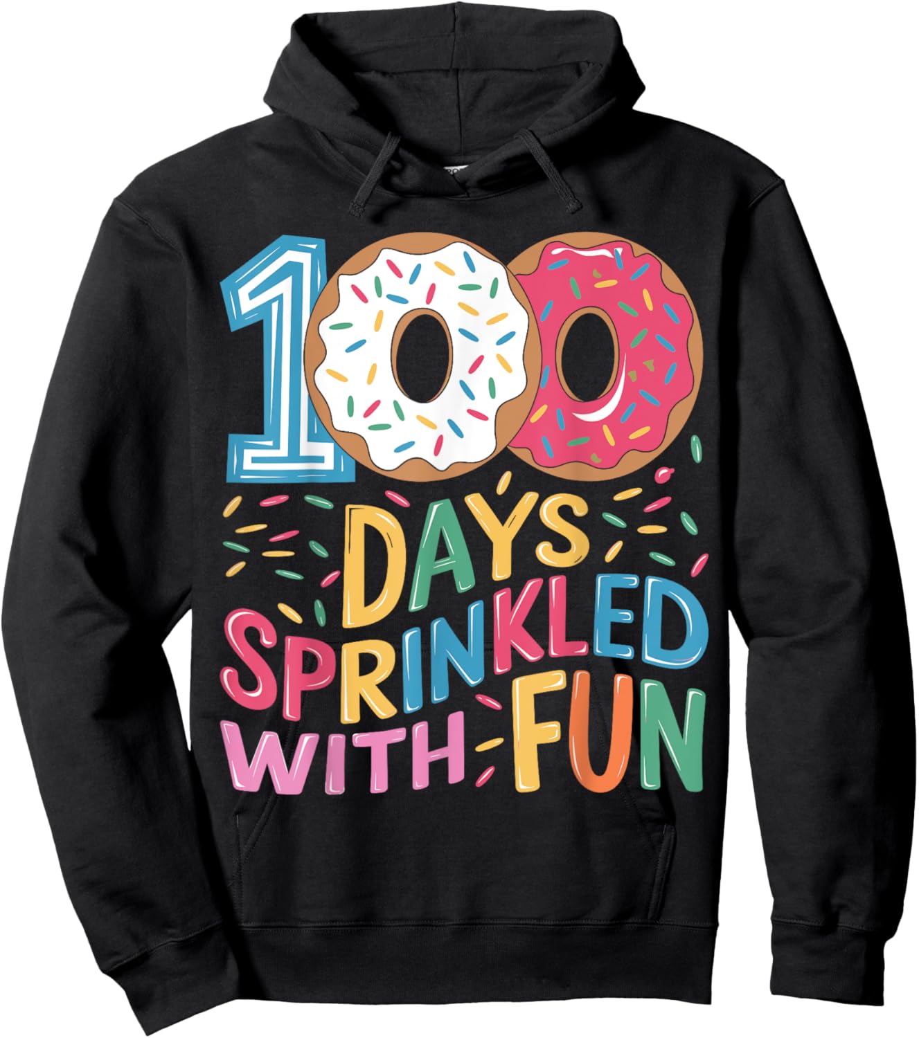 100 Days of School Girls Kindergarten 100th Day of School Hoodie - Hoodie | Black