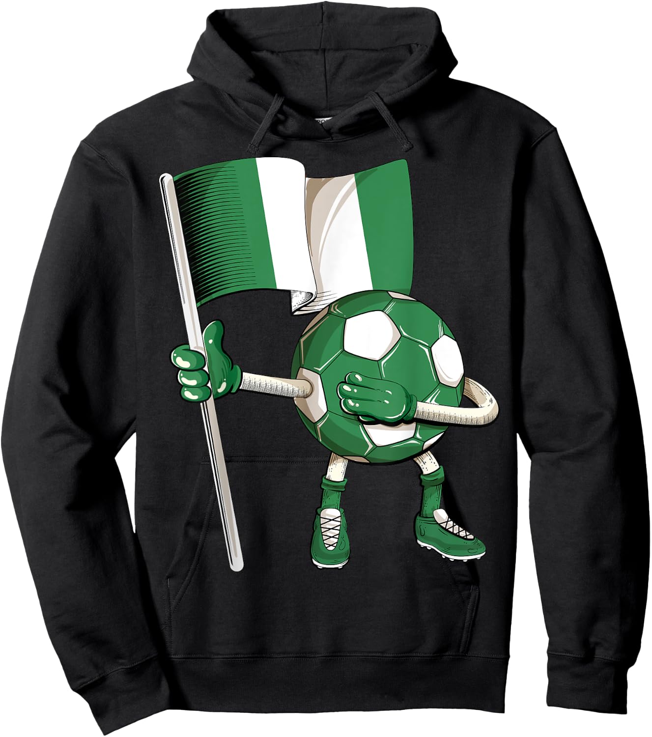 Nigeria Soccer Jersey Nigeria Flag Football Dab Funny Hoodie - Hoodie | Black