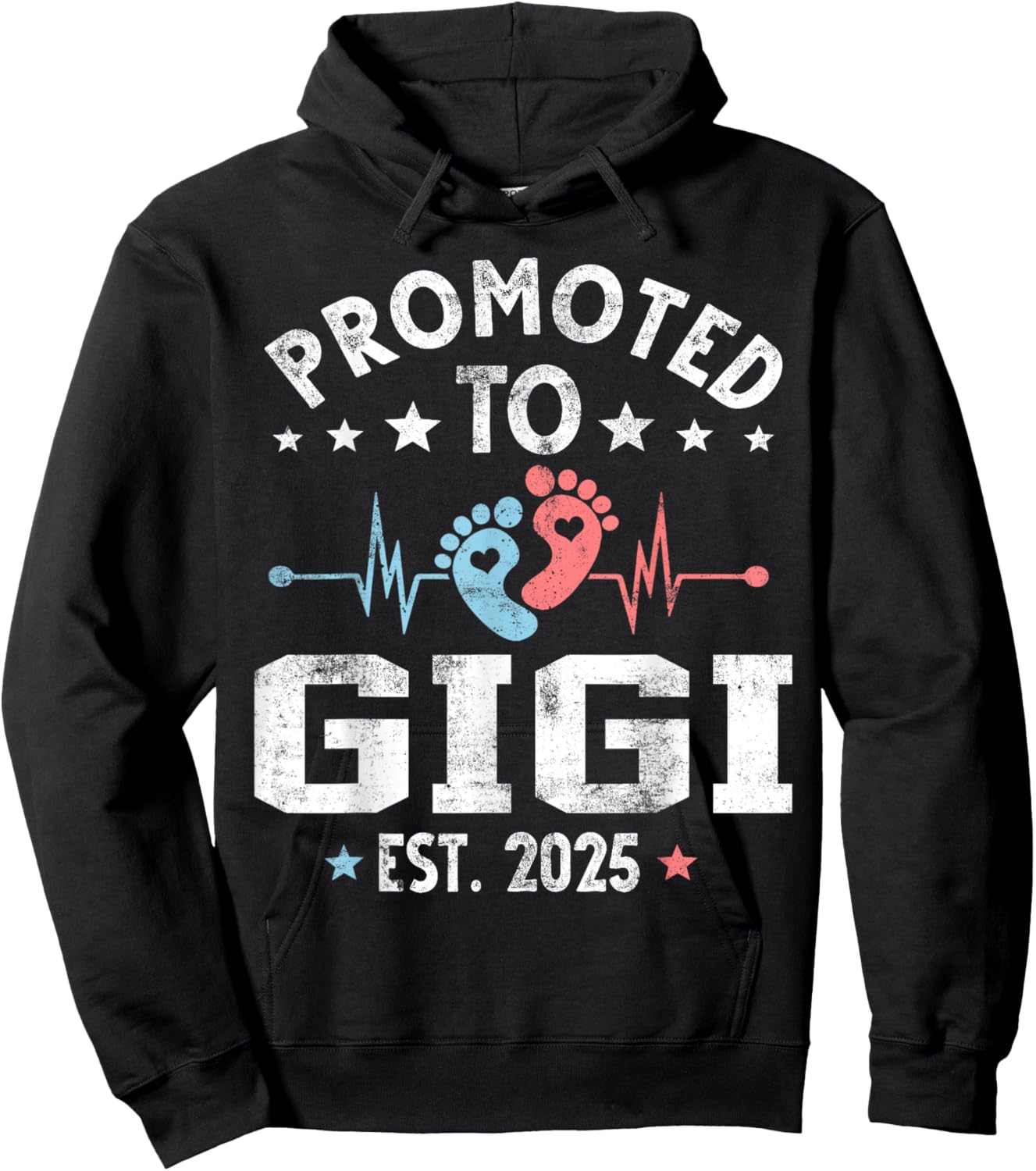 Vintage Promoted To Gigi EST. 2025 Hoodie - Hoodie | Black
