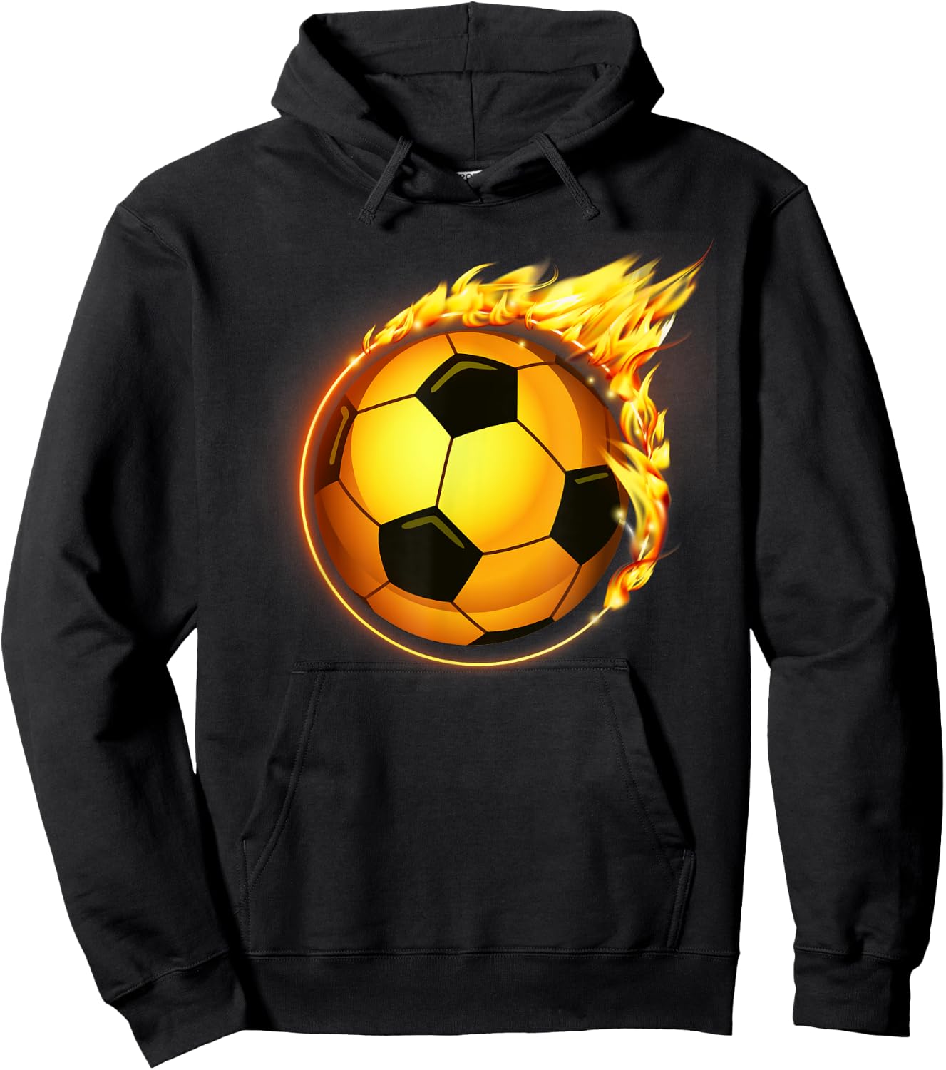 Flaming Soccer Ball Flames Soccer Goal Hoodie - Hoodie | Black