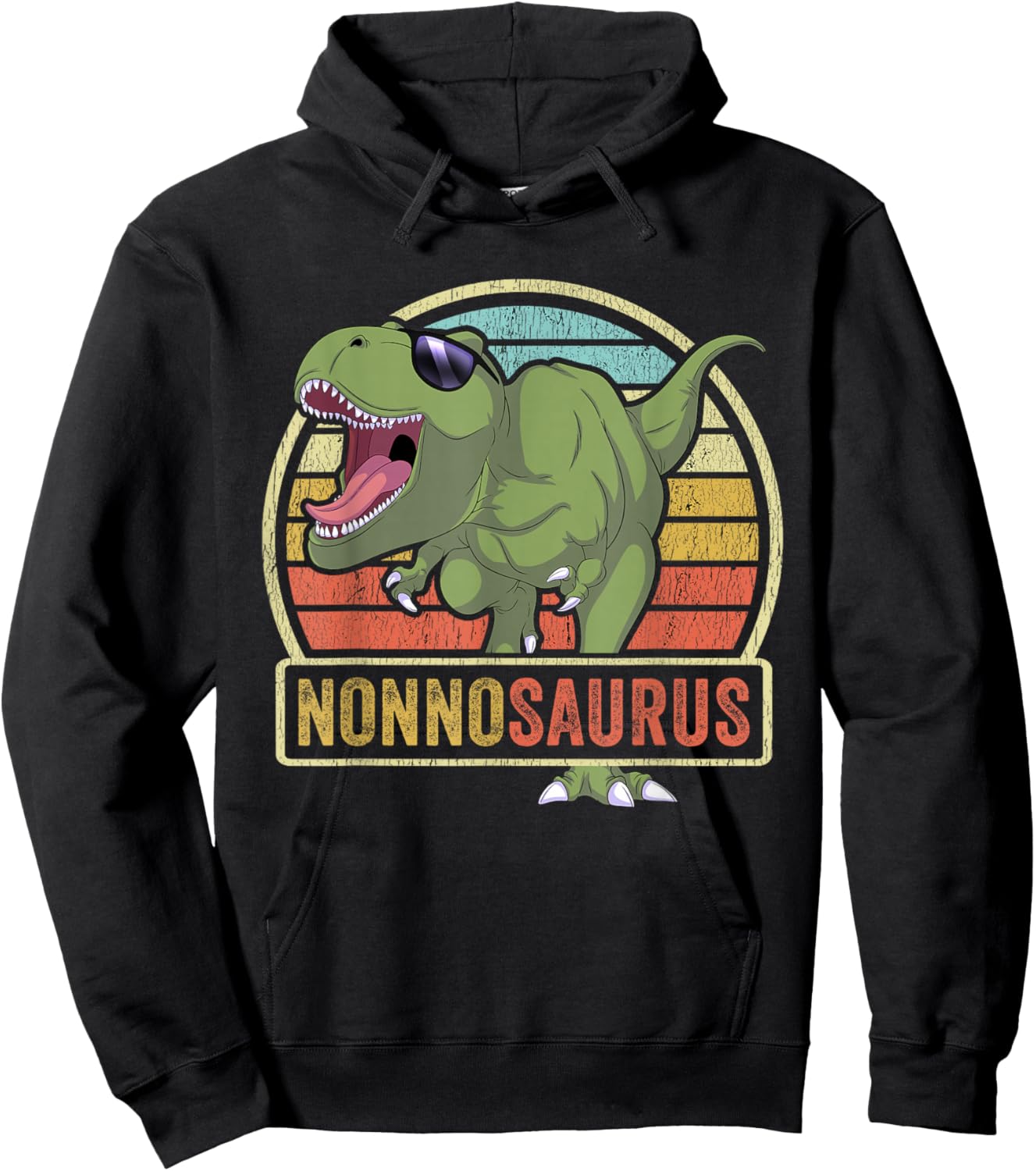 Nonnosaurus Dinosaur Nonno Saurus Family Matching Hoodie - Hoodie | Black