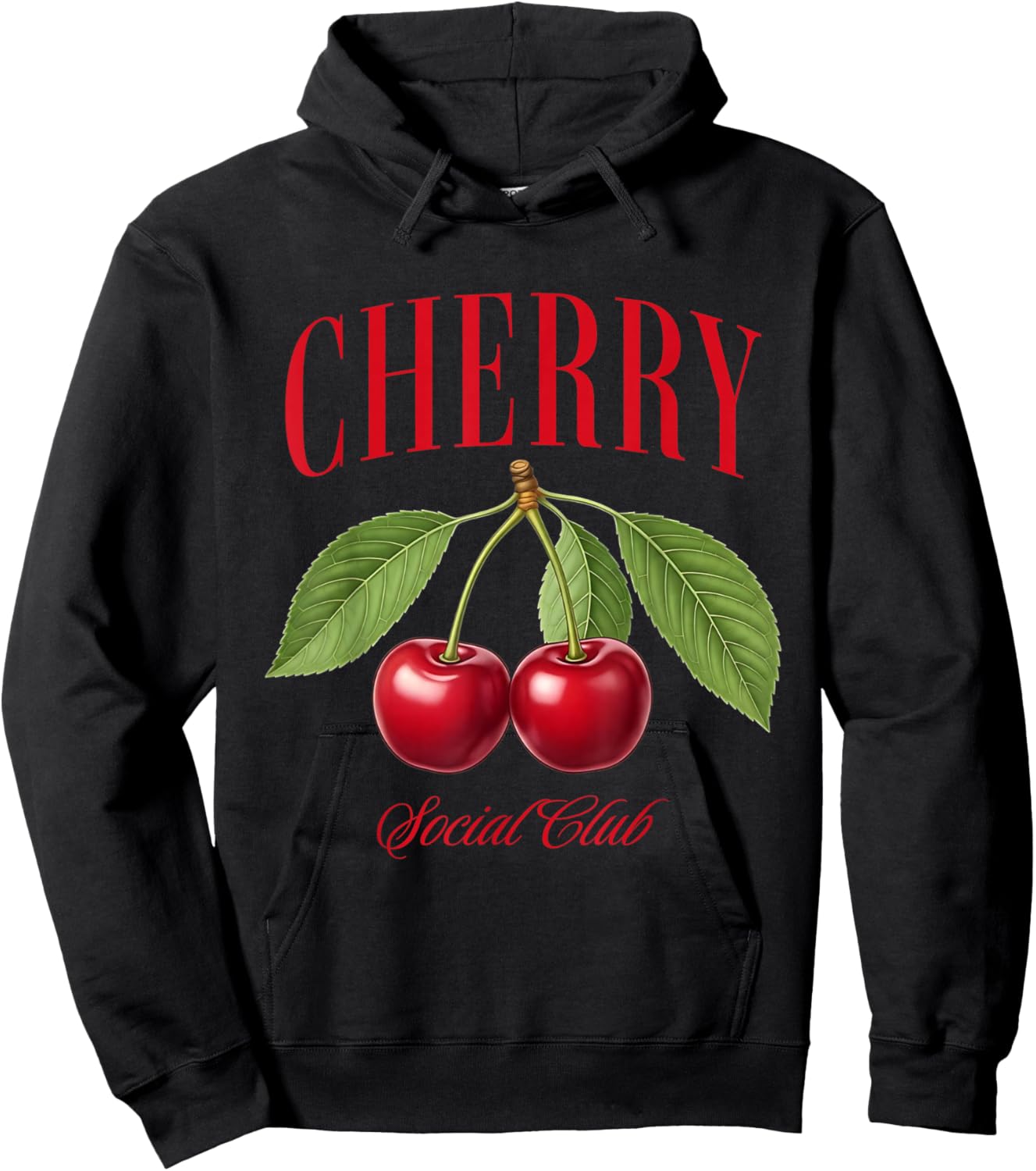 Cherry Social Club Vintage Botanical Fruit Hoodie - Hoodie | Black