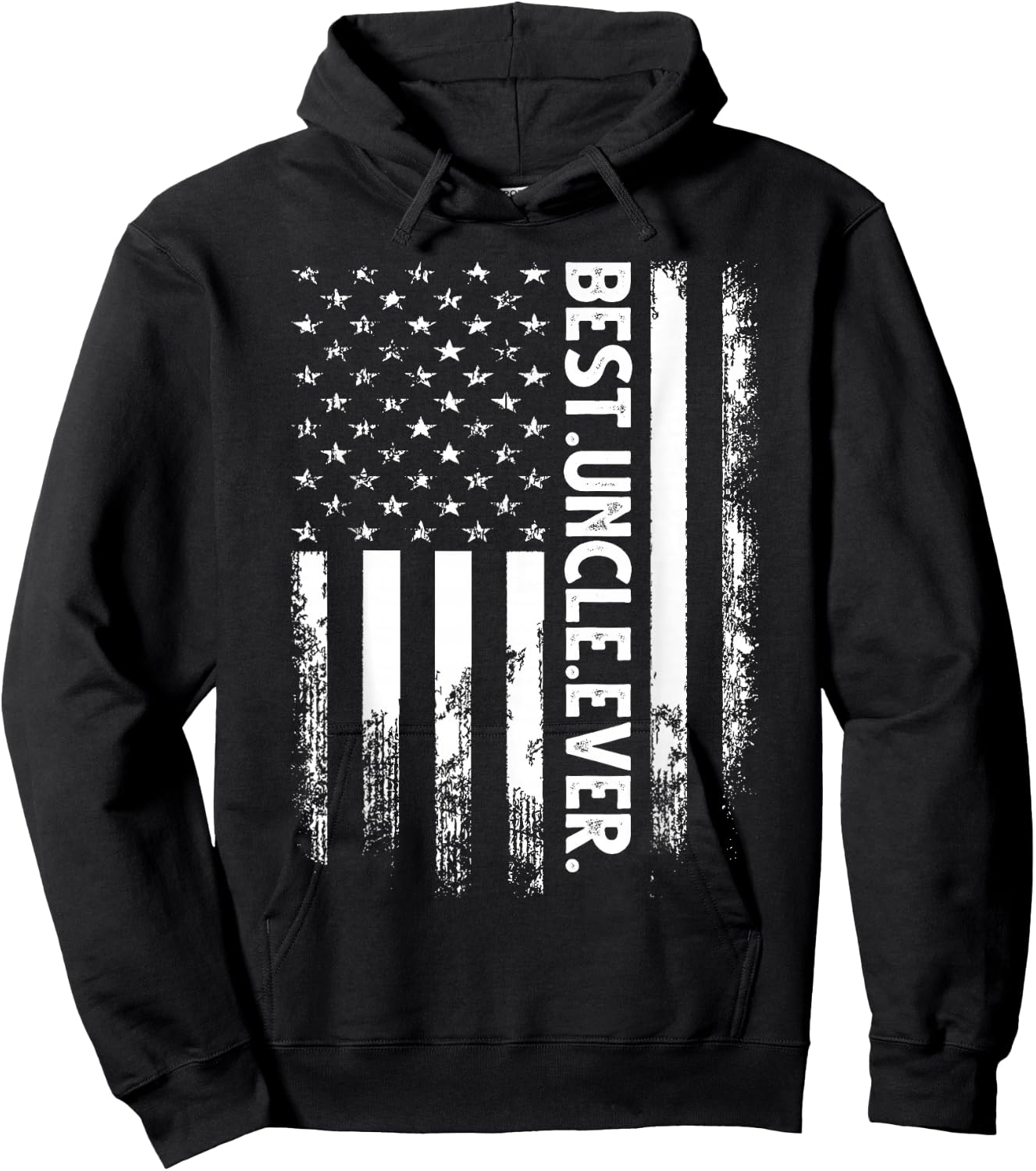 Best Uncle Ever American Flag Christmas Hoodie - Hoodie | Black