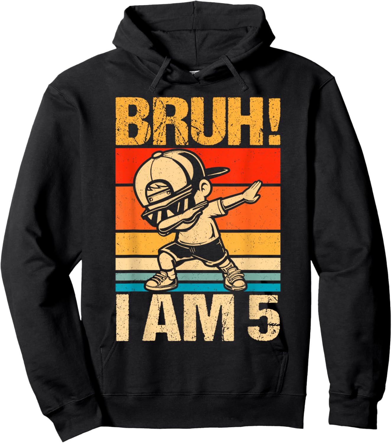 5 Year Old Birthday Dabbing Boy Bruh It's My 5th Birthday Hoodie - Hoodie | Black