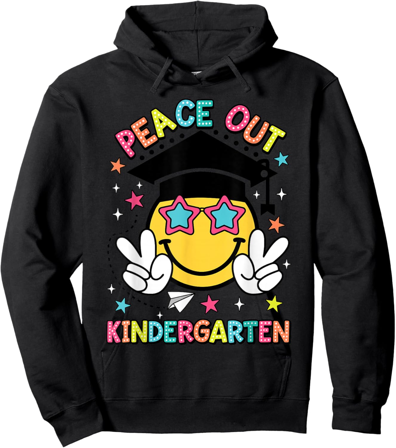 Peace Out Kindergarten Graduation Class Of 2024 Kid Boy Girl Hoodie - Hoodie | Black