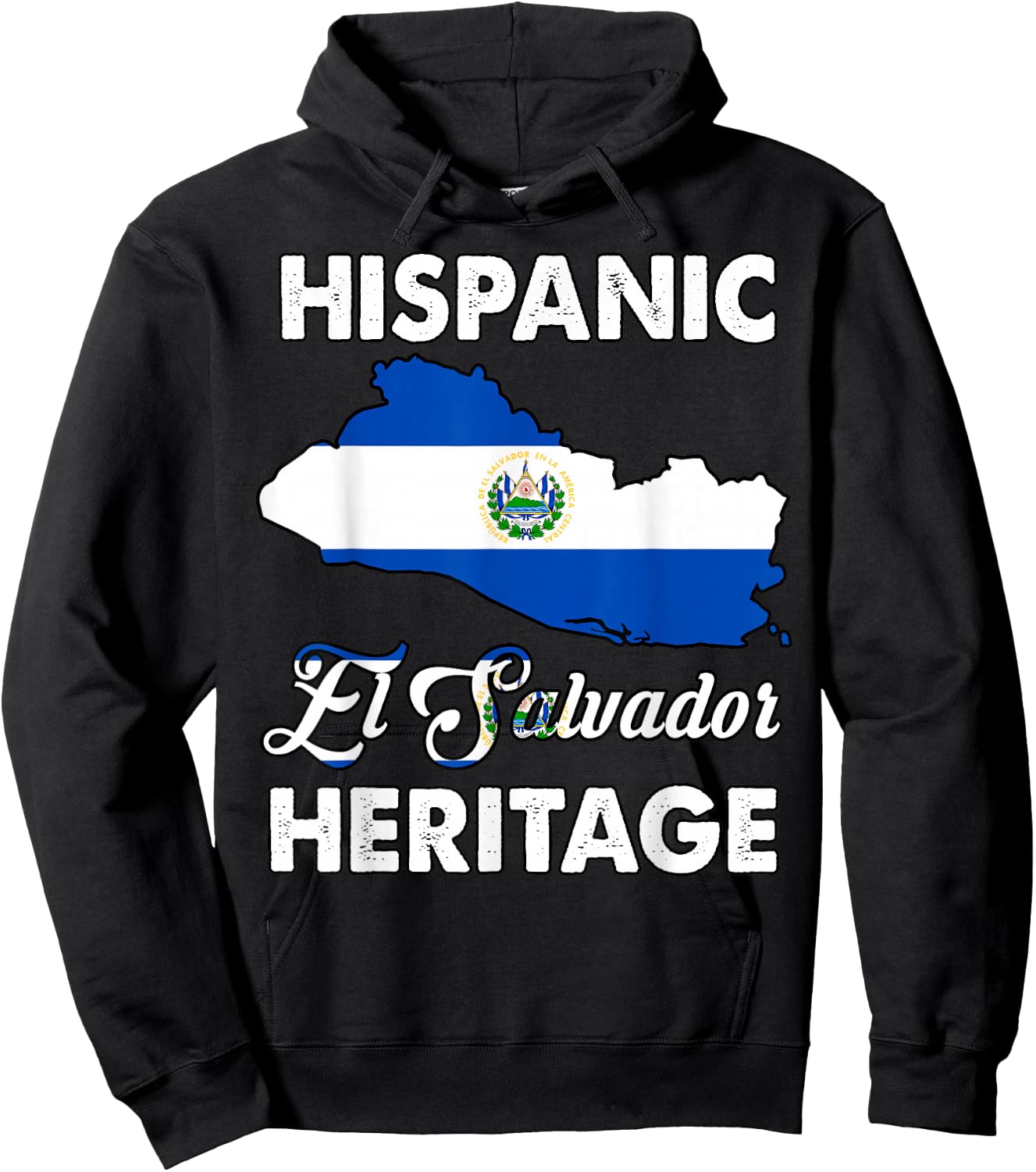El Salvador Flag Hispanic Heritage Month Salvadorian Pride Hoodie - Hoodie | Black
