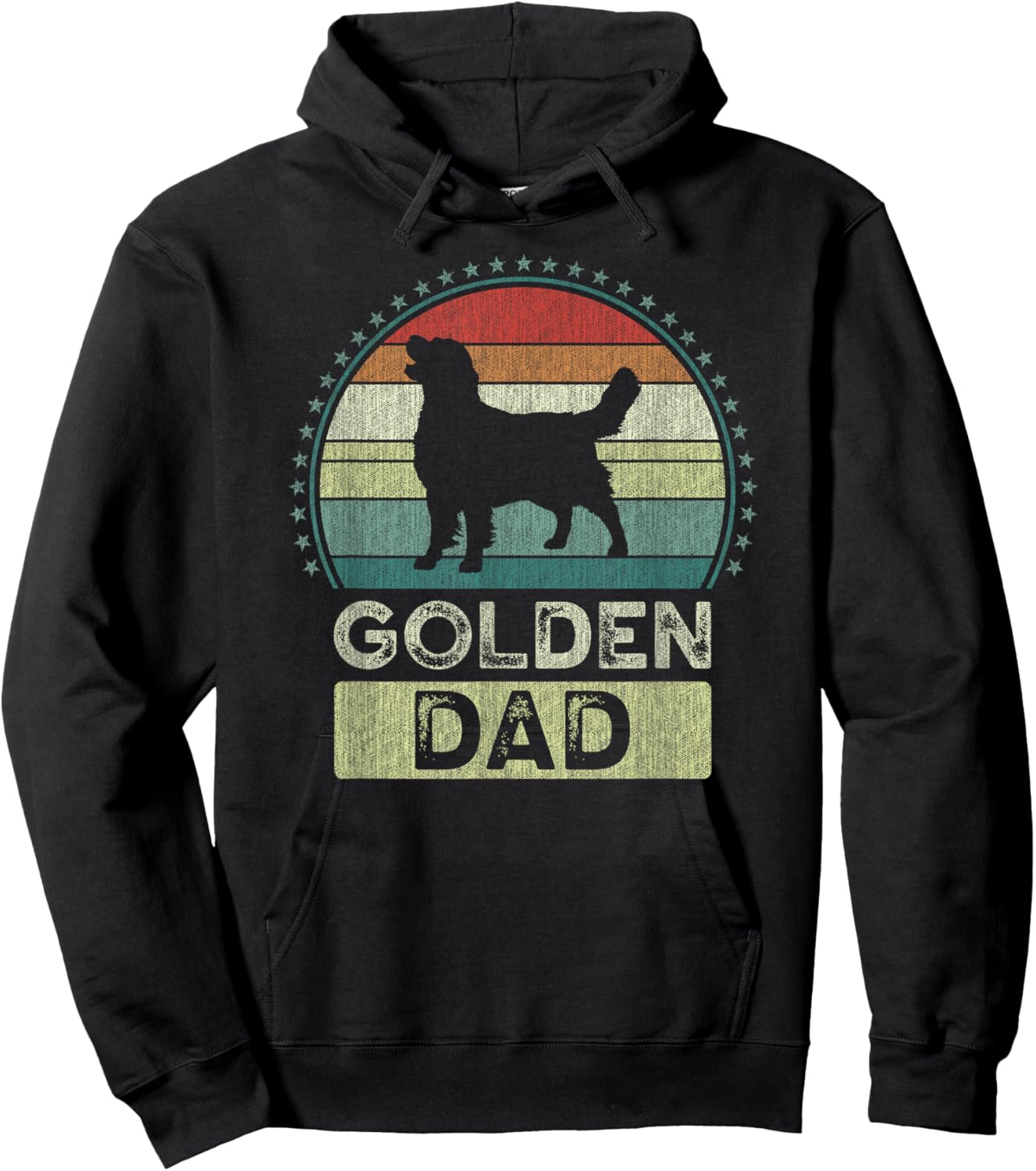 Golden Dad, Father's Day, Golden Retriever Daddy Hoodie - Hoodie | Black