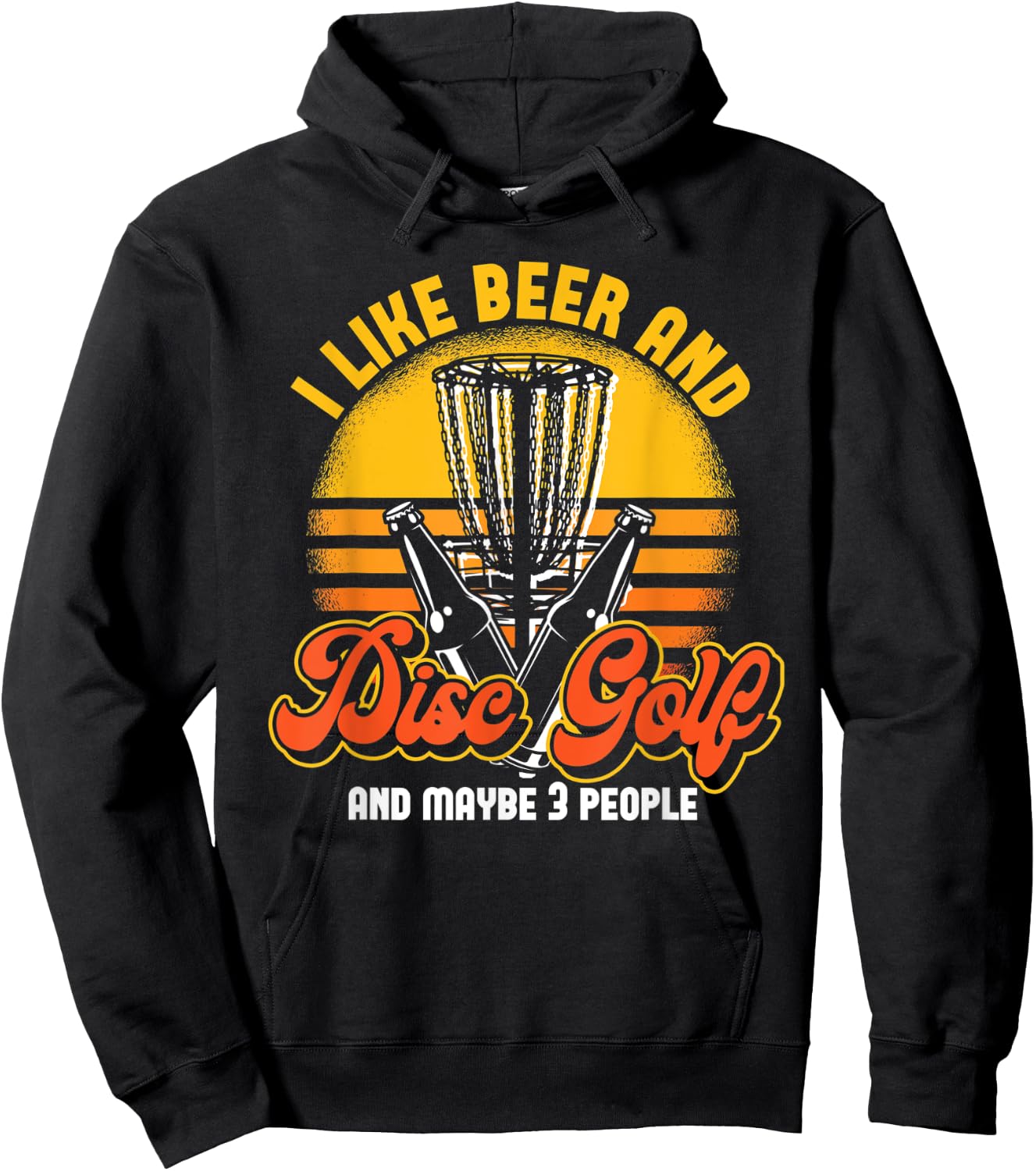 Beer Drinking Party Stupid Tree Frisbee Golfer Disc Golf Hoodie - Hoodie | Black