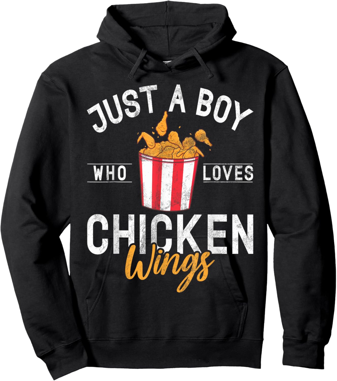 Just a Boy who loves Chicken Wings Hoodie - Hoodie | Black