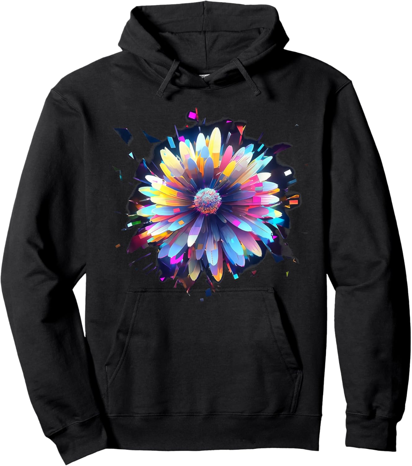 Flowers, Daisy, Art, Color, Love, Cute, Abstract, Fashion Hoodie - Hoodie | Black