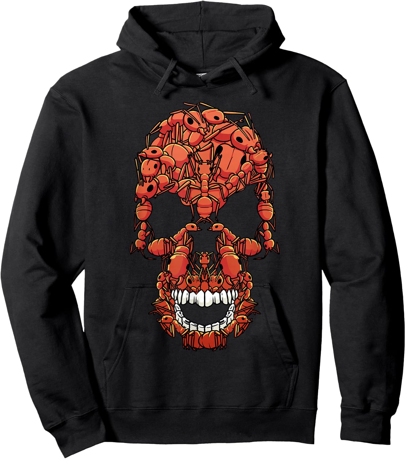 Funny Red Fire Ant | Ant Skull Hoodie - Hoodie | Black