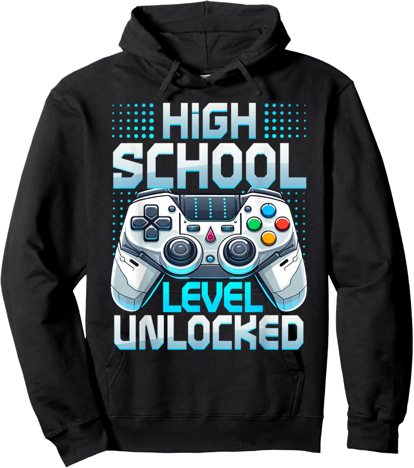 First Day of High School Level Unlocked Back To School Gamer Hoodie - Hoodie | Black