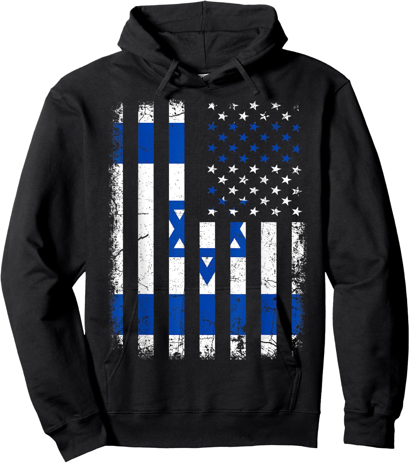 Israelis American Flag Israel America Pride Heritage Women Kids Men Hoodie - Hoodie | Black
