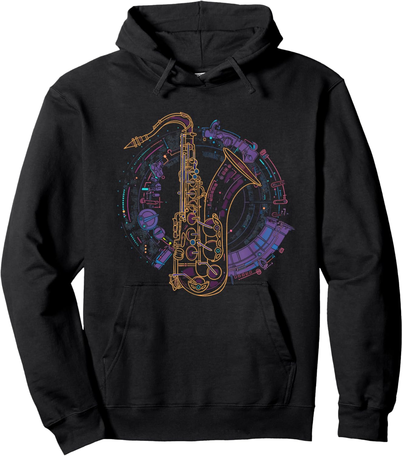 Saxophone Graphics Saxophone Player Saxophone Music Hoodie - Hoodie | Black
