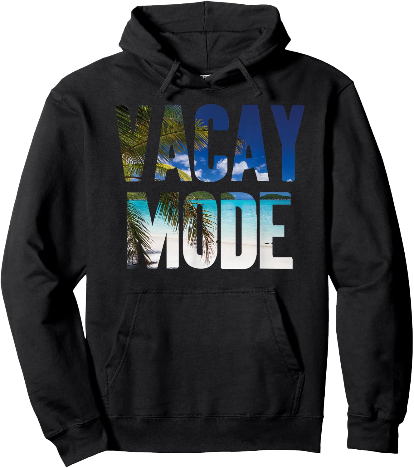 Popular Holiday Quote Vacay Mode Hoodie - Hoodie | Black