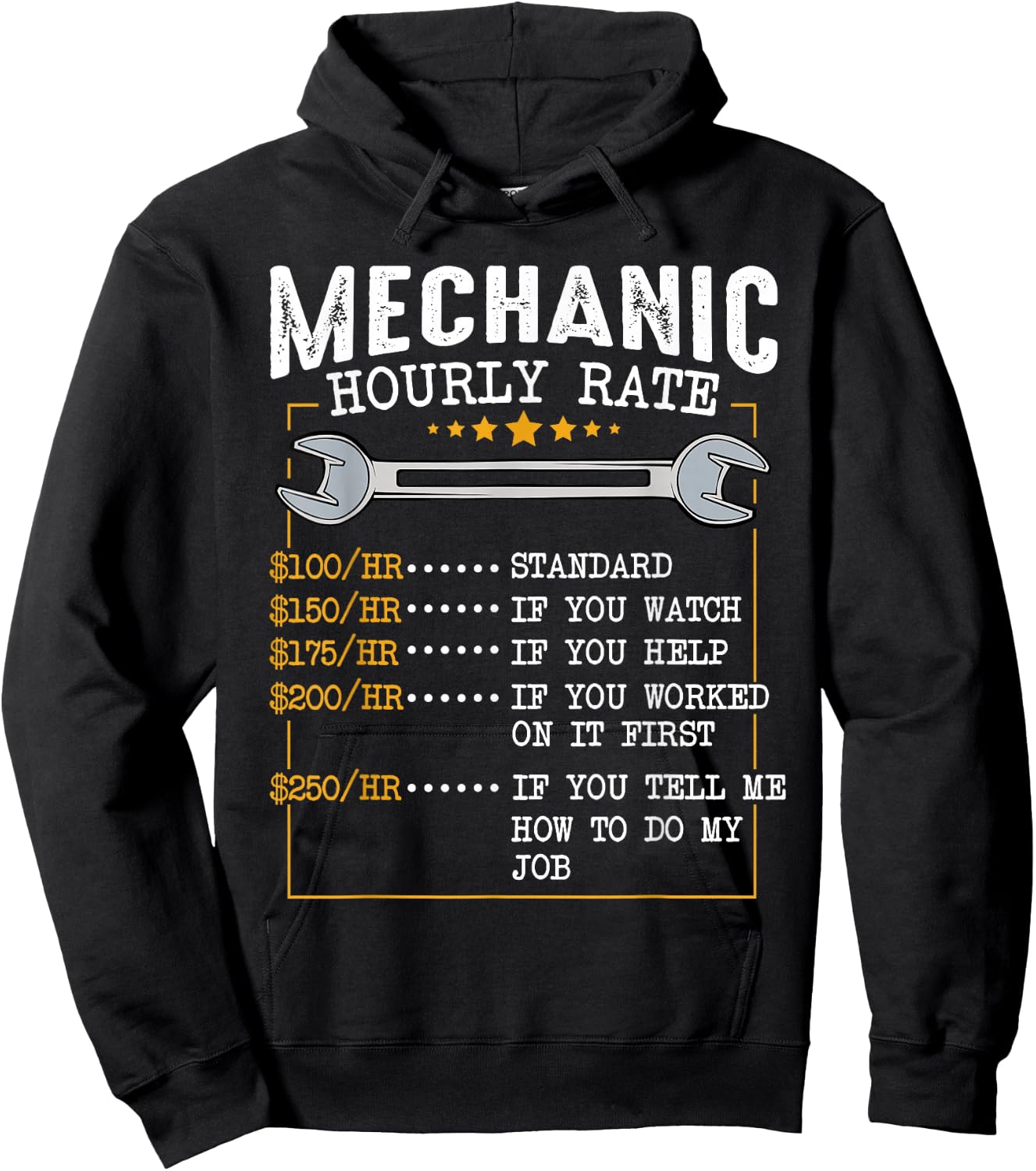 Mechanic Hourly Rate Car Mechatronics Engineer Profession Car Gift Hoodie - Hoodie | Black