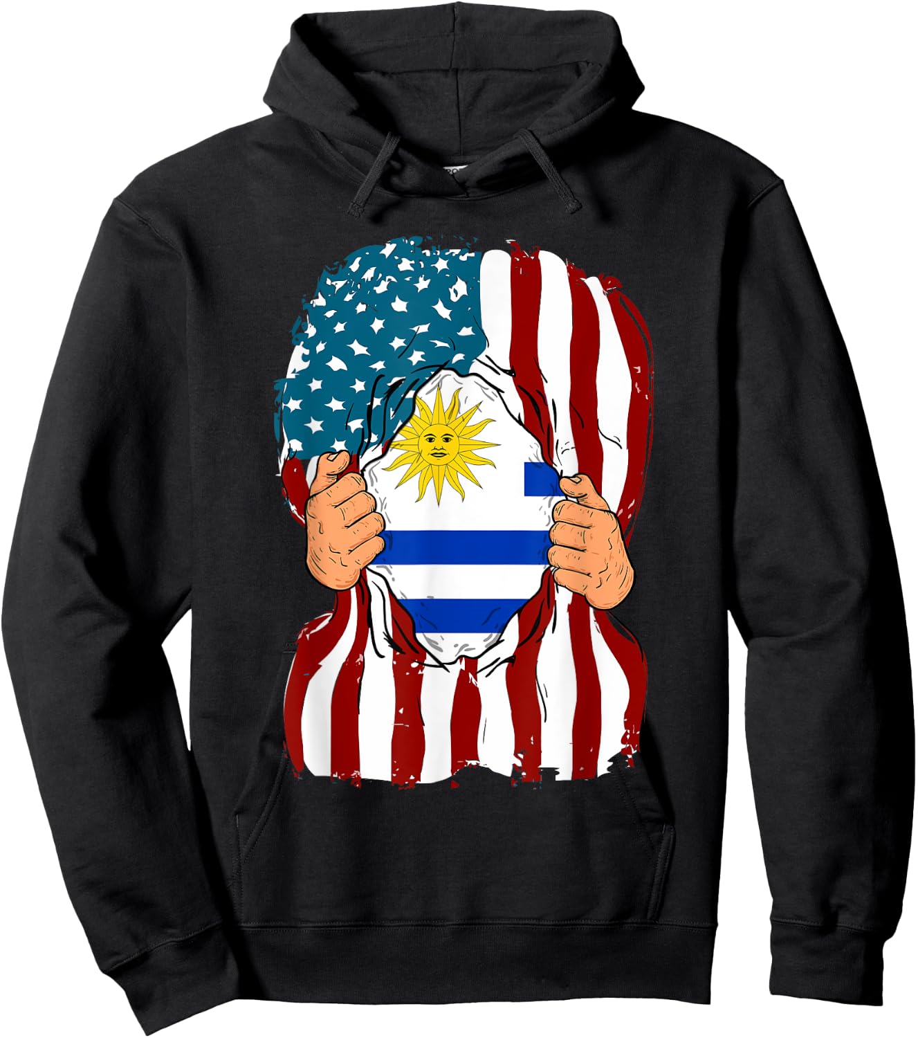 Uruguay Flag Inside Me Home Pride Uruguayan American Gift Hoodie - Hoodie | Black