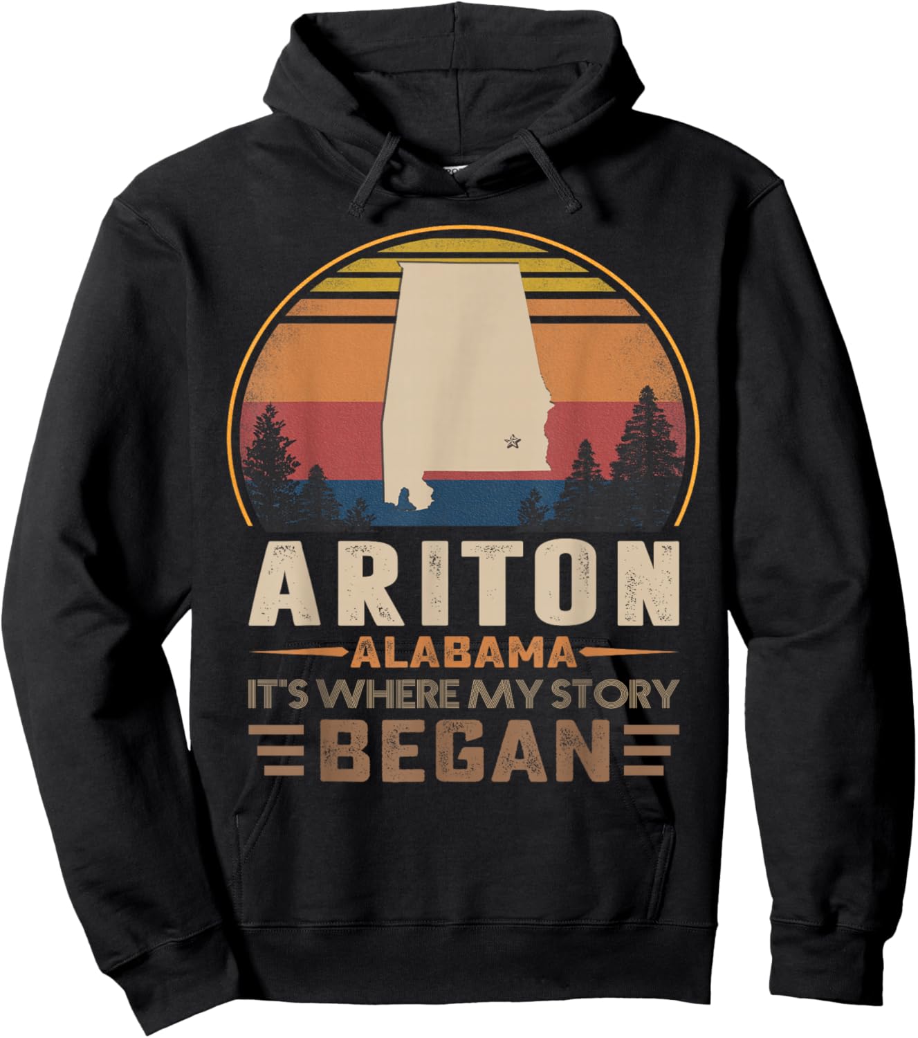 Vintage Ariton Alabama Homtown My Story Began Hoodie - Hoodie | Black