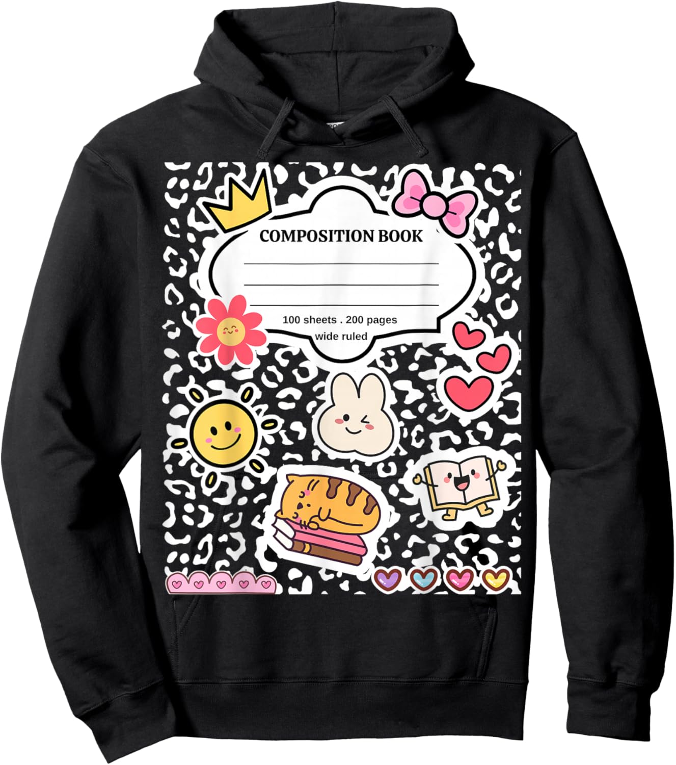 Composition Notebook Costume Matching Group Halloween School Hoodie - Hoodie | Black