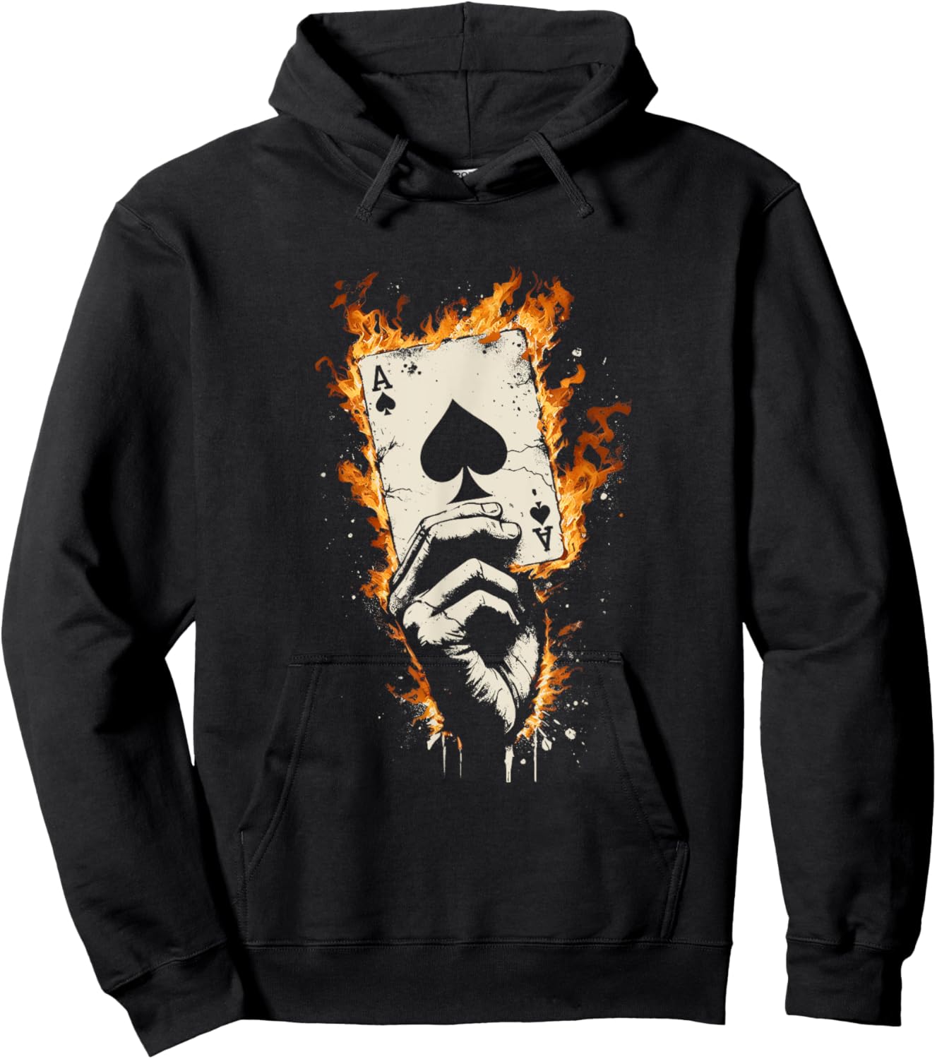 Ace Of Spades Burning - Vintage Favorite Card Game Lover Hoodie - Hoodie | Black