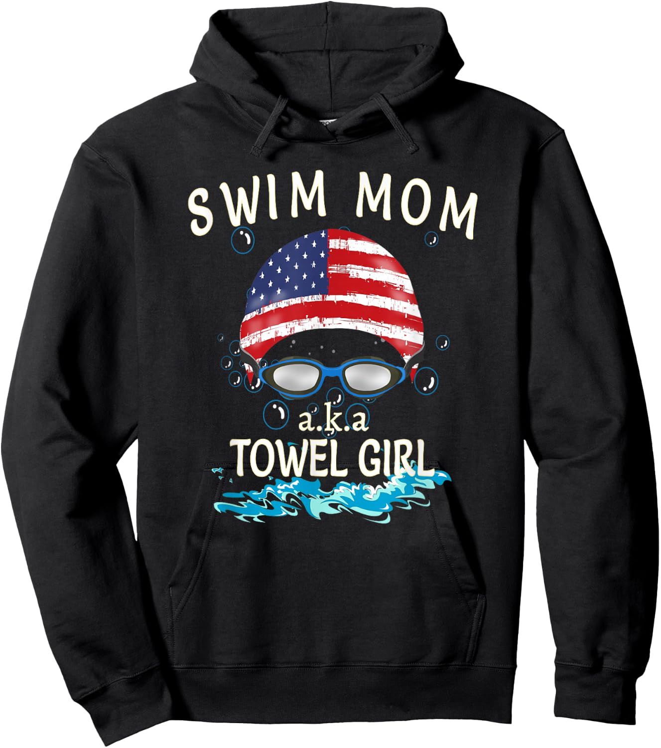 Swim Mom T shirt Funny Swimming Swimmer Cheer Mom Gift Hoodie - Hoodie | Black