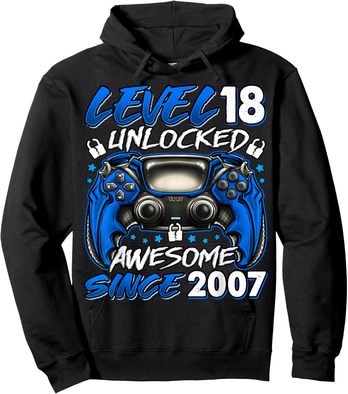 Level 18 Unlocked 18 Year Old Gifts Boys 18th Birthday Boy Hoodie - Hoodie | Black