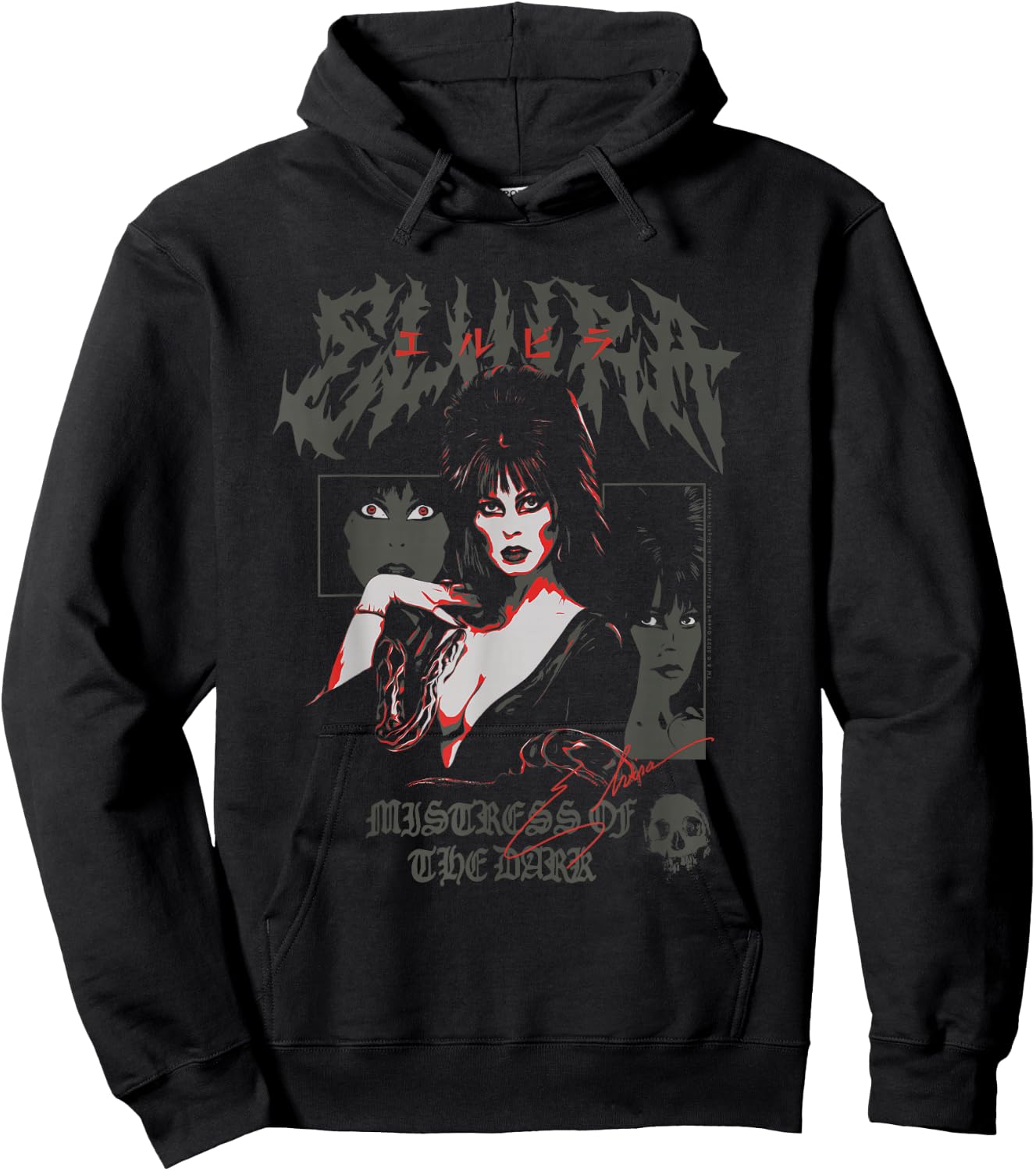 Elvira, Mistress of the Dark Collage Poster Horror TV Host Hoodie - Hoodie | Black